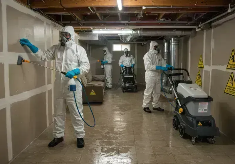 Basement Moisture Removal and Structural Drying process in Jim Hogg County, TX